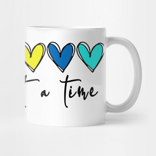 One Day at a Time Hearts Encouragement Mental Health Awareness by inksplashcreations